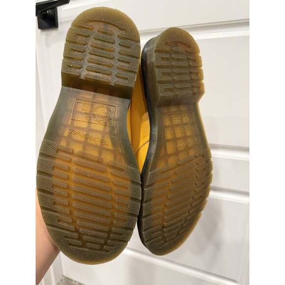 Dr Martens Leather Derby Shoes Golden Yellow Women's Size 10 Mens 9 - Picture 7 of 8